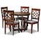 Baxton Studio Tricia Grey Upholstered and Walnut Wood 5-Piece Dining Set 172-9875-10897 - alternate 1